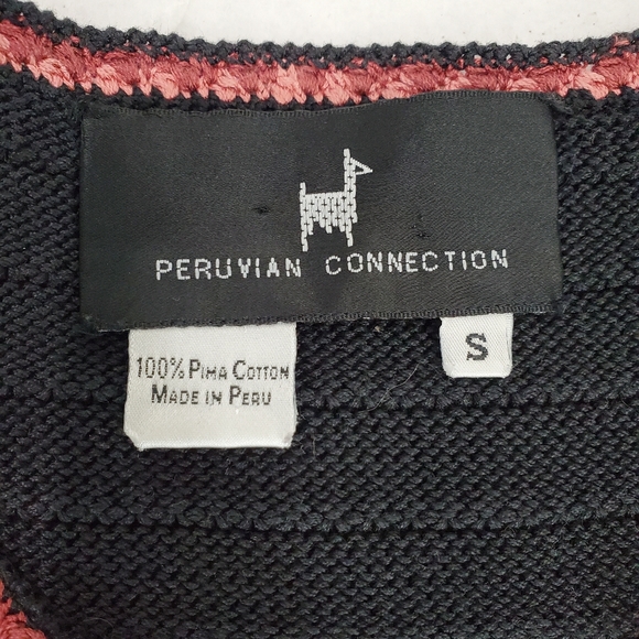 Peruvian Connection Sz S Fiber Rich Birds Fish Art-To-Wear Round Luxury Sweater - Picture 8 of 12